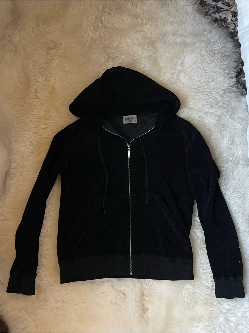 Vintage | rare juicy couture terry cloth zip up mens black hoodie
